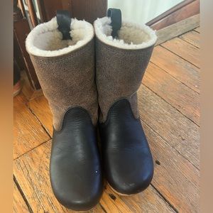 Sven shearling clog boots, 7 inch with low heel
